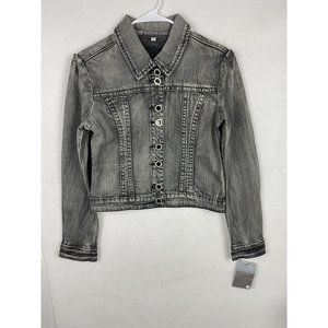 Urban Mango Womens Heather Gray Denim Jacket Sz. Large